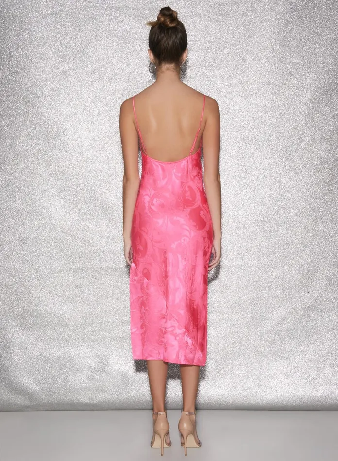 Fleur Du Mal Cover Ups Women Jacquard Slip Dress Pop Pink Jacquard Fleur Du Mal Cover Ups Women Jacquard Slip Dress Pop Pink Jacquard