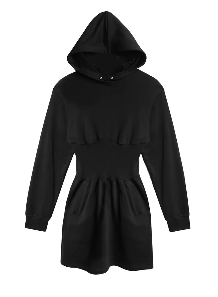 Fleur Du Mal Dresses Women Hoodie Dress Black Fleur Du Mal Dresses Women Hoodie Dress Black