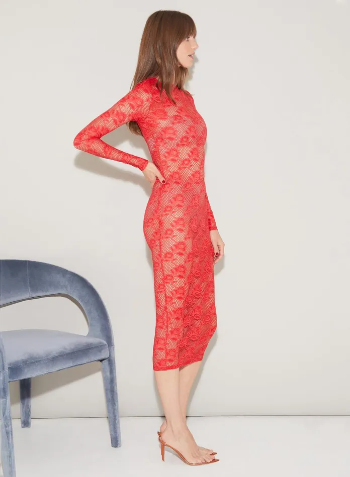 Fleur Du Mal Dresses Women Rosalia Lace Long Sleeve Dress Tamale Fleur Du Mal Dresses Women Rosalia Lace Long Sleeve Dress Tamale