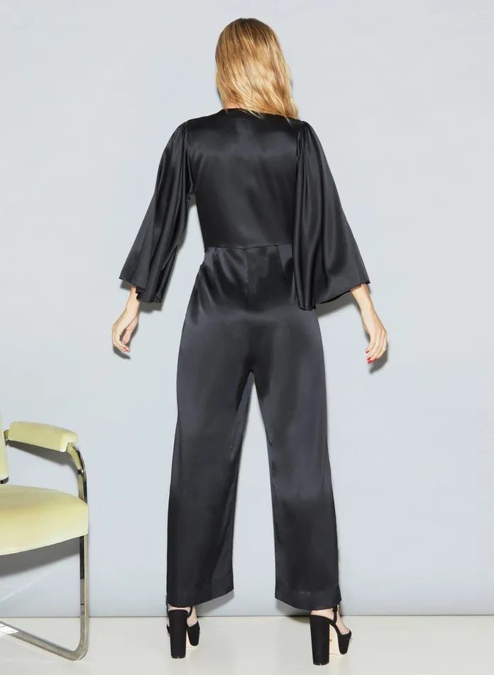 Fleur Du Mal Jumpsuits and Rompers Women Angel Sleeve Jumpsuit Black Fleur Du Mal Jumpsuits and Rompers Women Angel Sleeve Jumpsuit Black