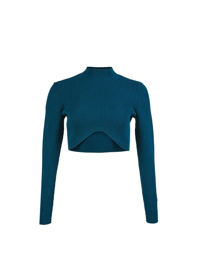 Fleur Du Mal Knitwear Women Knit Cropped Turtleneck Evergreen Fleur Du Mal Knitwear Women Knit Cropped Turtleneck Evergreen