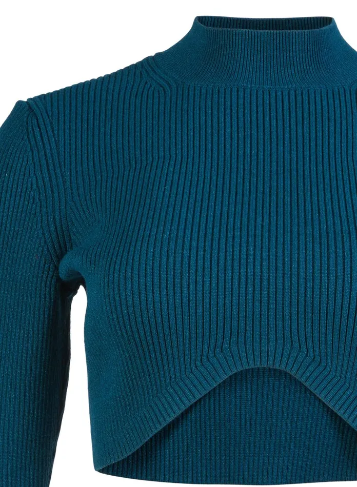 Fleur Du Mal Knitwear Women Knit Cropped Turtleneck Evergreen Fleur Du Mal Knitwear Women Knit Cropped Turtleneck Evergreen