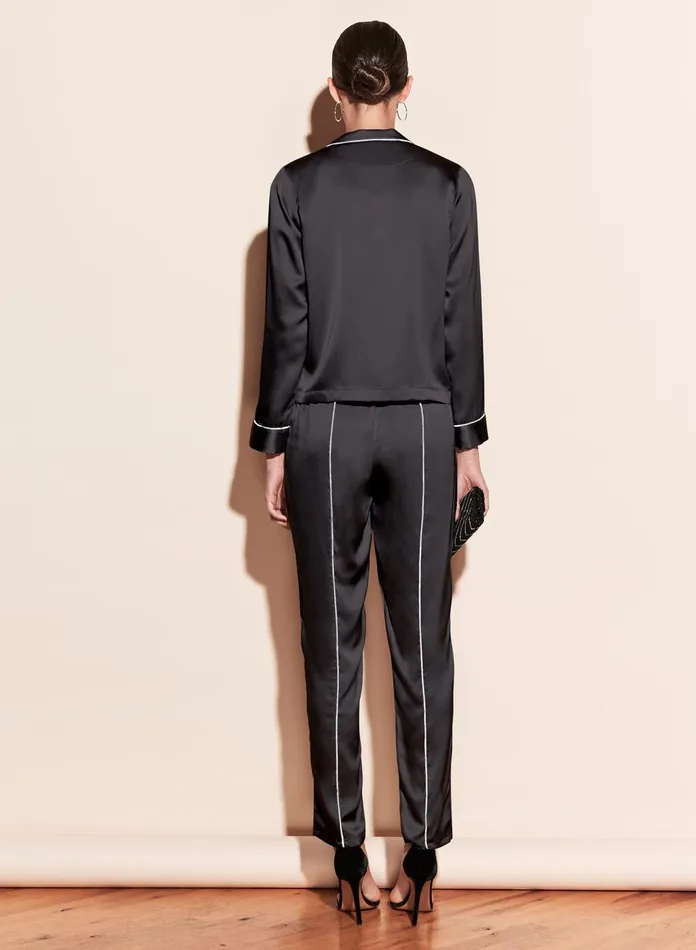 Fleur Du Mal Long Sleeve Women Fleur PJ Top Black Fleur Du Mal Long Sleeve Women Fleur PJ Top Black