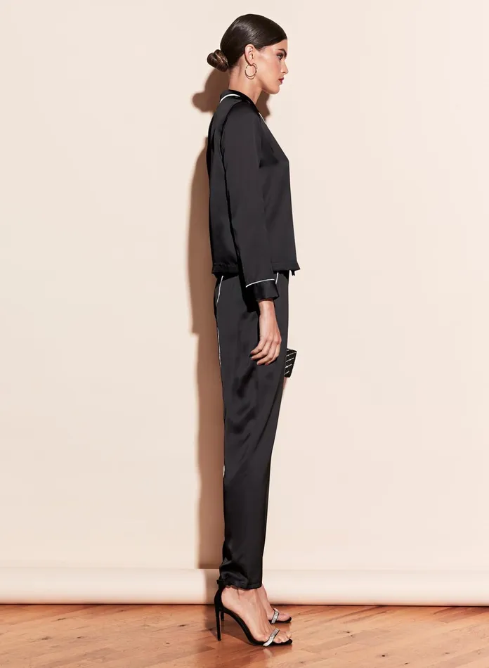 Fleur Du Mal Long Sleeve Women Fleur PJ Top Black Fleur Du Mal Long Sleeve Women Fleur PJ Top Black