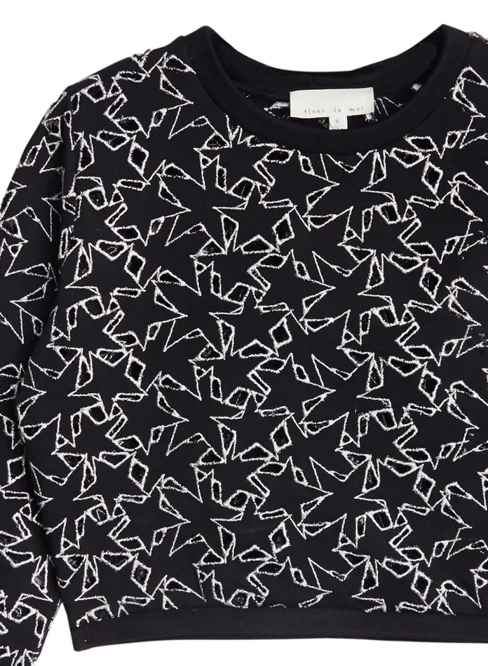 Fleur Du Mal Long Sleeve Women Super Star Top Black Fleur Du Mal Long Sleeve Women Super Star Top Black