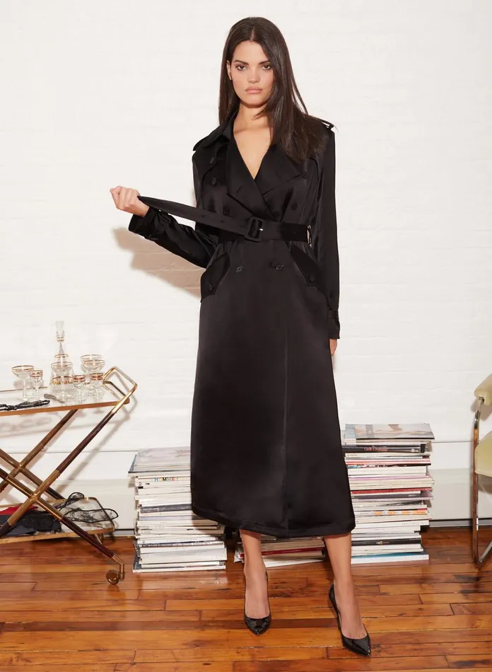 Fleur Du Mal Outerwear Women Eco Luxe Trench Coat Black Fleur Du Mal Outerwear Women Eco Luxe Trench Coat Black