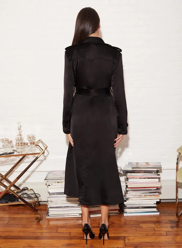 Fleur Du Mal Outerwear Women Eco Luxe Trench Coat Black Fleur Du Mal Outerwear Women Eco Luxe Trench Coat Black