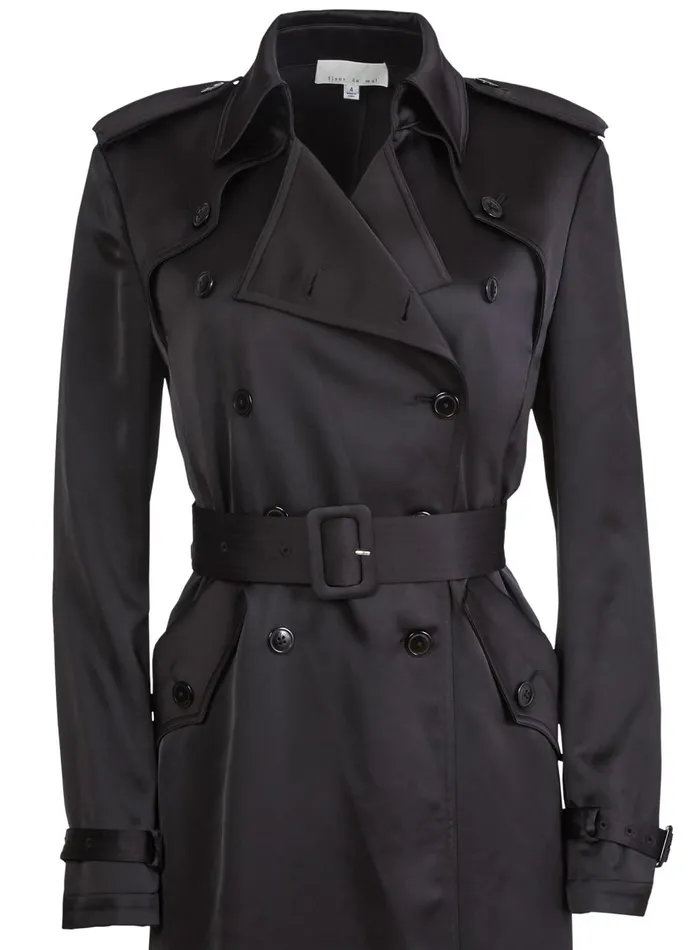 Fleur Du Mal Outerwear Women Eco Luxe Trench Coat Black Fleur Du Mal Outerwear Women Eco Luxe Trench Coat Black