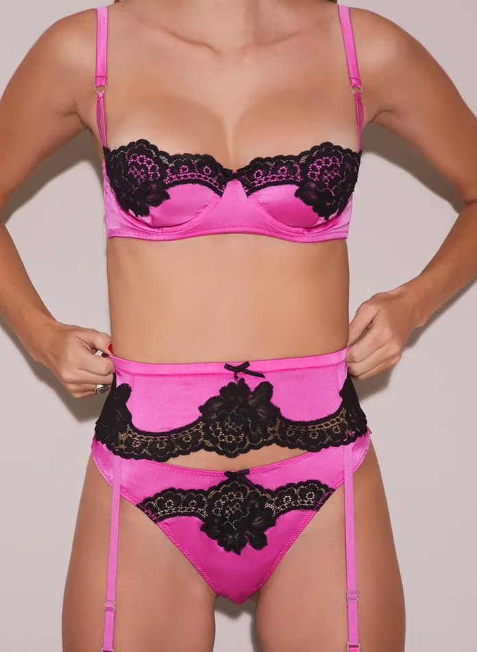 Fleur Du Mal Panties and Garters Women All About Eve Cheeky Some Like It Hot Pink Fleur Du Mal Panties and Garters Women All About Eve Cheeky Some Like It Hot Pink