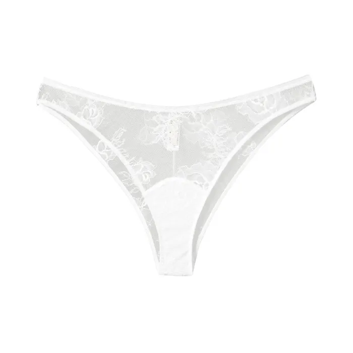 Fleur Du Mal Panties and Garters Women Bouquet Lace Cheeky Snow Fleur Du Mal Panties and Garters Women Bouquet Lace Cheeky Snow
