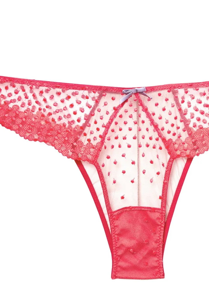 Fleur Du Mal Panties and Garters Women Dotty Cheeky Pop Pink Fleur Du Mal Panties and Garters Women Dotty Cheeky Pop Pink