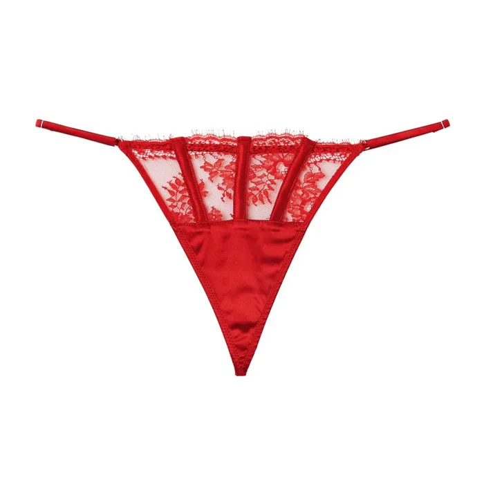 Fleur Du Mal Panties and Garters Women Frankie Lace Thong Rouge Fleur Du Mal Panties and Garters Women Frankie Lace Thong Rouge