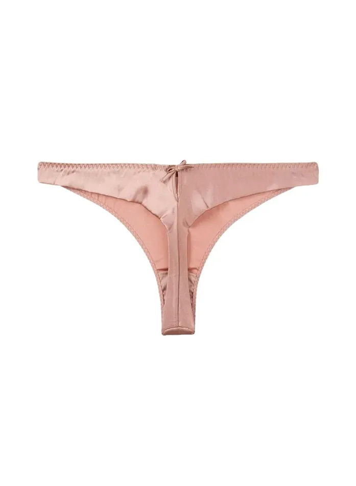 Fleur Du Mal Panties and Garters Women Luxe Thong Tan Fleur Du Mal Panties and Garters Women Luxe Thong Tan