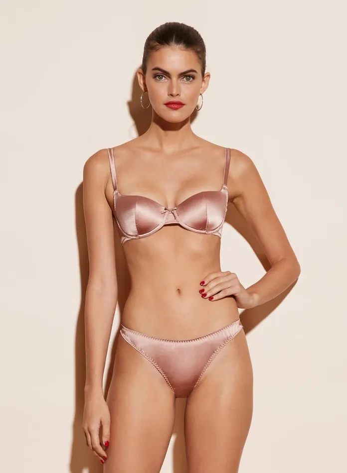 Fleur Du Mal Panties and Garters Women Luxe Thong Tan Fleur Du Mal Panties and Garters Women Luxe Thong Tan