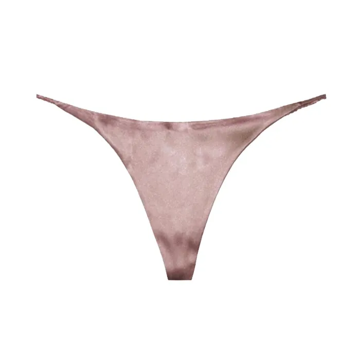 Fleur Du Mal Panties and Garters Women Luxe V String Tan