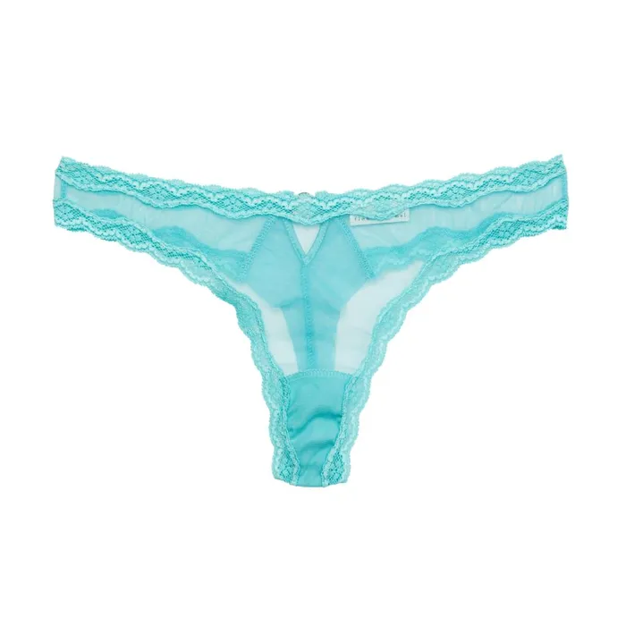 Fleur Du Mal Panties and Garters Women Sheer Tulle Thong Bright Jade Fleur Du Mal Panties and Garters Women Sheer Tulle Thong Bright Jade