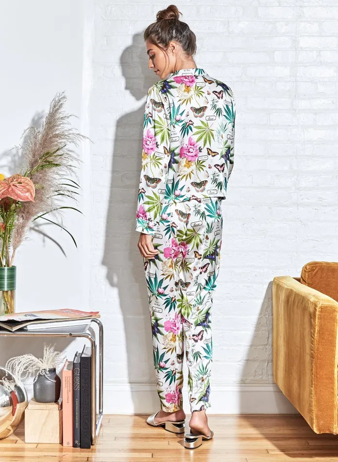 Fleur Du Mal Pants Women Botanical Bedroom To Boardroom Pant White Botanical Fleur Du Mal Pants Women Botanical Bedroom To Boardroom Pant White Botanical