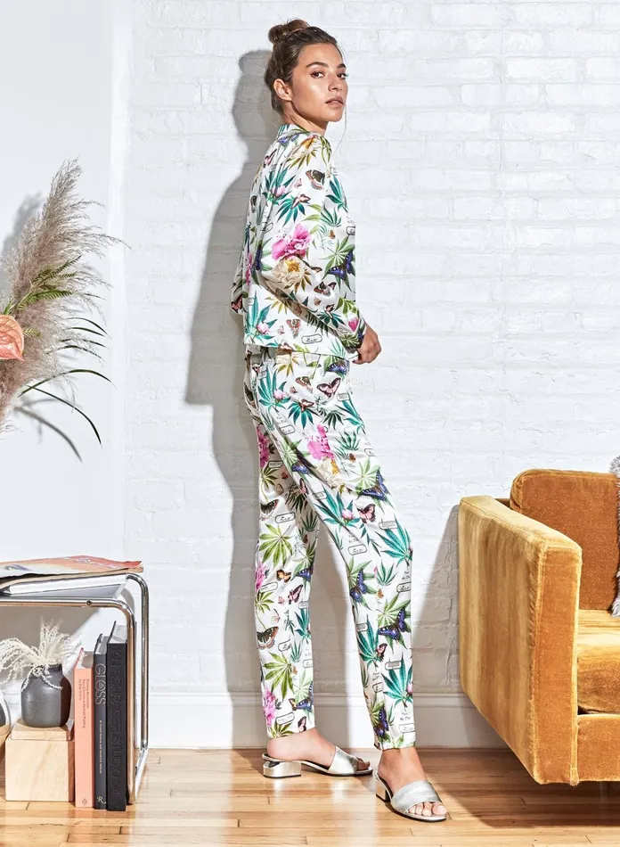 Fleur Du Mal Pants Women Botanical Bedroom To Boardroom Pant White Botanical Fleur Du Mal Pants Women Botanical Bedroom To Boardroom Pant White Botanical