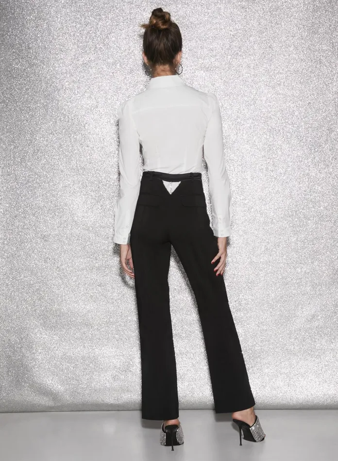 Fleur Du Mal Pants Women Crystal Cutout Pant Black Fleur Du Mal Pants Women Crystal Cutout Pant Black