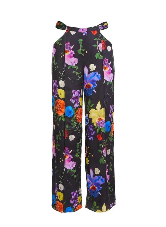 Fleur Du Mal Pants Women Enchanted Garden Cutout Pant Floral Print Fleur Du Mal Pants Women Enchanted Garden Cutout Pant Floral Print