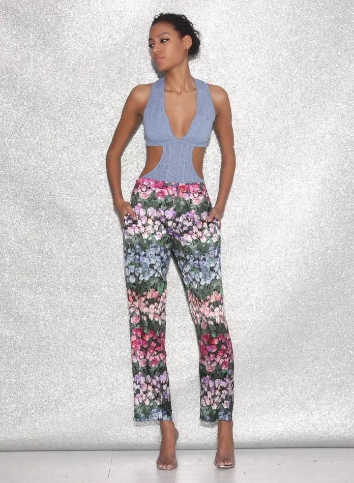 Fleur Du Mal Pants Women Rose Stripe Pant Rose Stripe