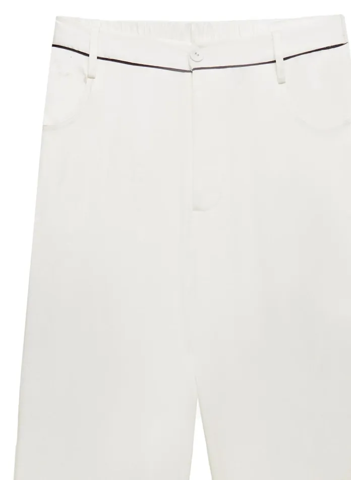 Fleur Du Mal Pants Women Washable Silk PJ Pant Ivory Black
