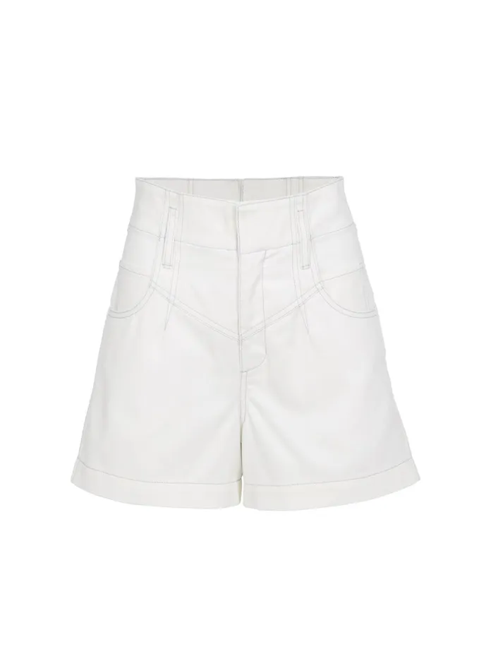 Fleur Du Mal Shorts and Skirts Women High Waist Twill Short White Fleur Du Mal Shorts and Skirts Women High Waist Twill Short White