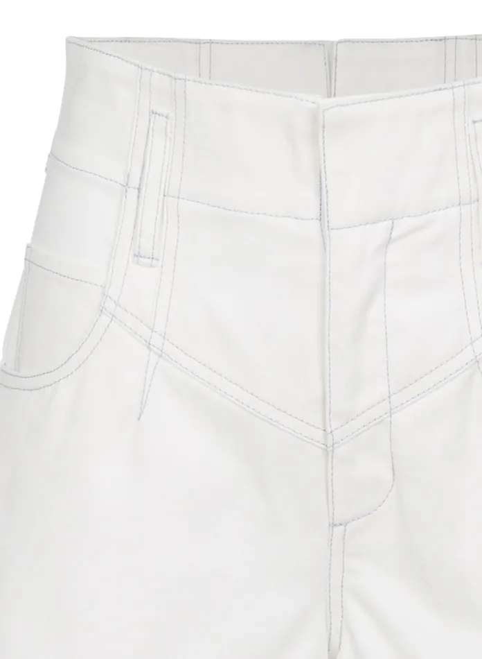 Fleur Du Mal Shorts and Skirts Women High Waist Twill Short White Fleur Du Mal Shorts and Skirts Women High Waist Twill Short White