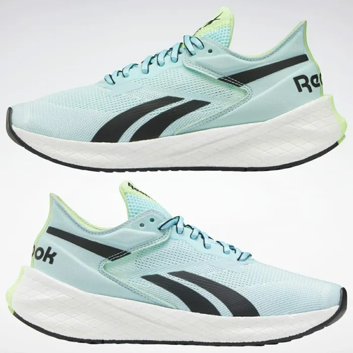 Floatride Womens Reebok Floatride Energy Symmetros Running Shoes Digital Glow Chalk Blue Neon Mint