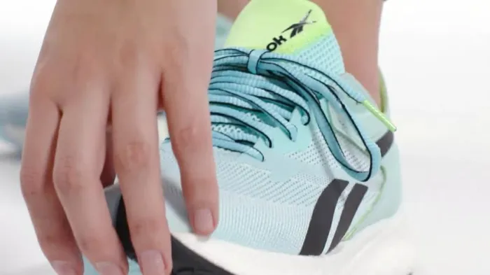 Floatride Womens Reebok Floatride Energy Symmetros Running Shoes Digital Glow Chalk Blue Neon Mint