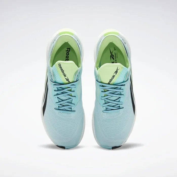Floatride Womens Reebok Floatride Energy Symmetros Running Shoes Digital Glow Chalk Blue Neon Mint
