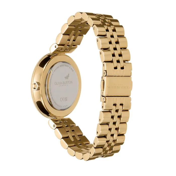 Floral Watches Women Olivia Burton 36mm Dogwood TBar Black and Gold Bracelet Watch