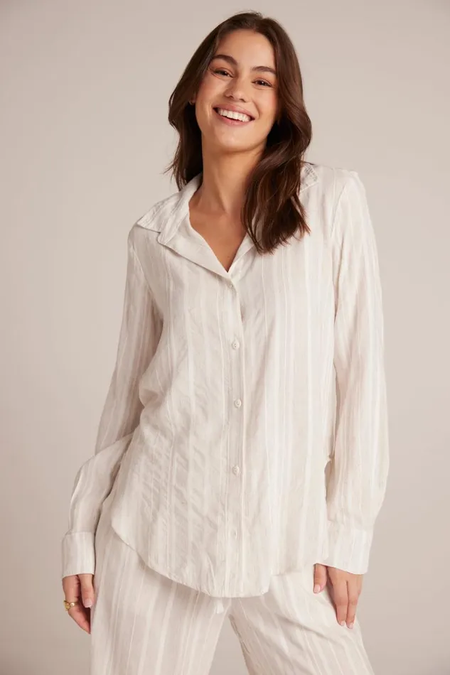 Flowy Button Down 8211 White Sand Stripe Women Bella Dahl Long Sleeve