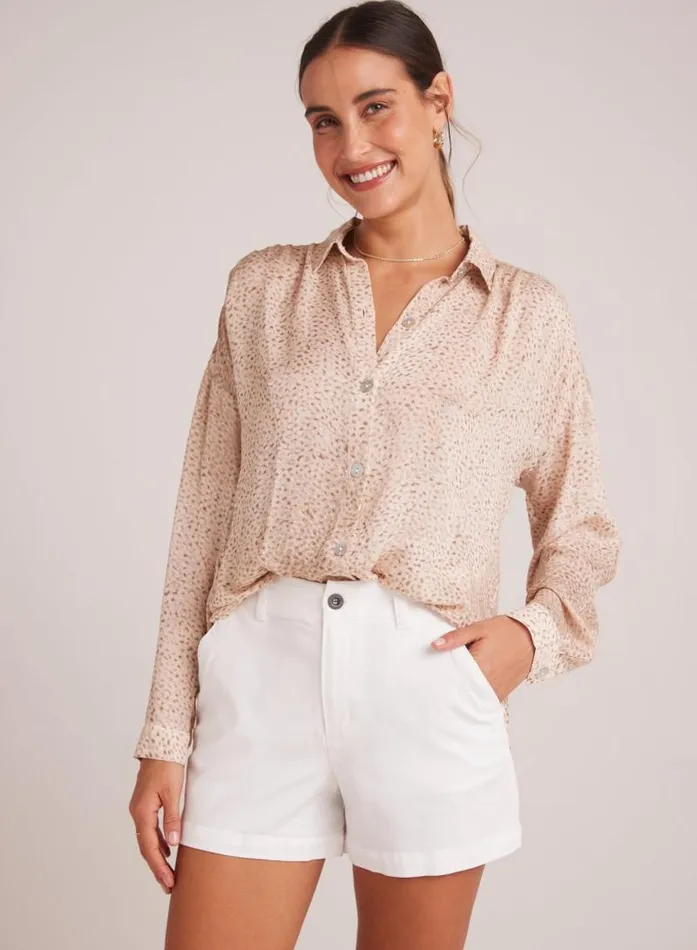 Flowy Shirt 8211 Salvador Sand Print Women Bella Dahl Long Sleeve