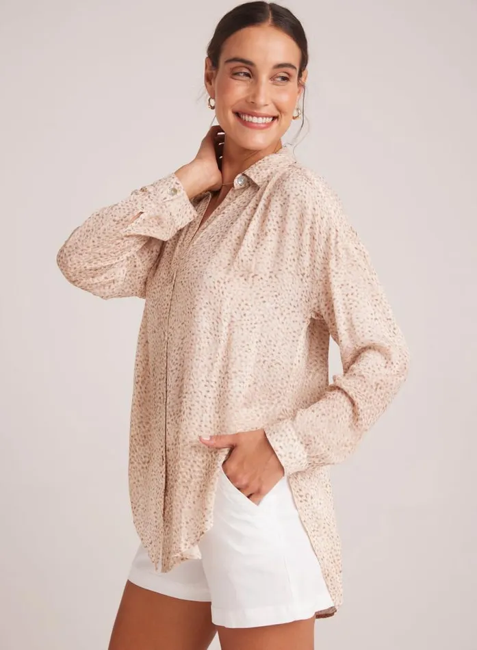 Flowy Shirt 8211 Salvador Sand Print Women Bella Dahl Long Sleeve Flowy Shirt 8211 Salvador Sand Print Women Bella Dahl Long Sleeve