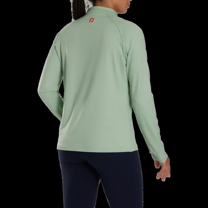 FootJoy Base MidLayers Women HalfZip Rib MidLayer 8211 FJ Tour Collar Sage FootJoy Base MidLayers Women HalfZip Rib MidLayer 8211 FJ Tour Collar Sage