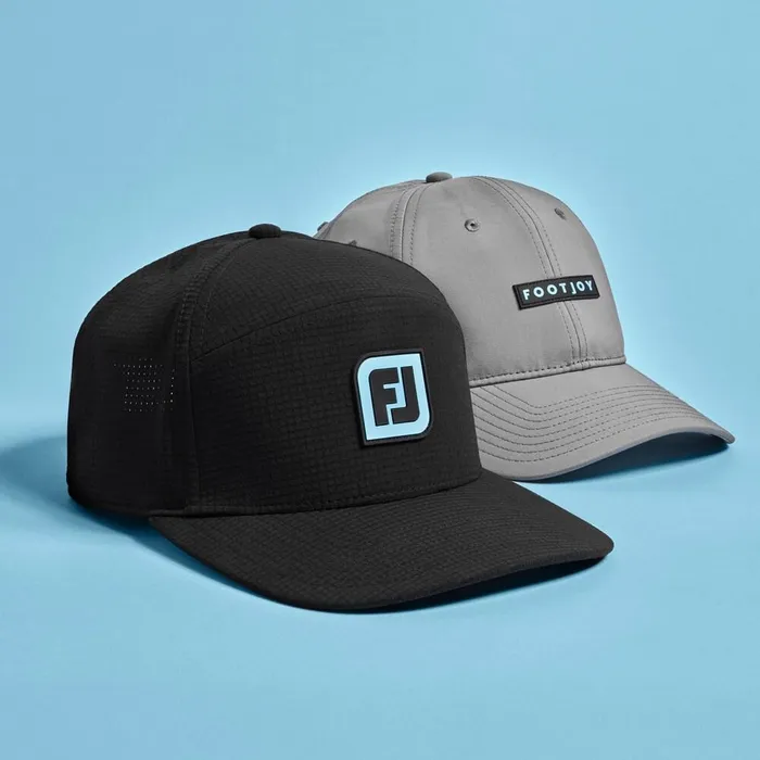 FootJoy Headwear WomenMen FJ Rubber Patch Cap Black Glacier FootJoy Headwear WomenMen FJ Rubber Patch Cap Black Glacier