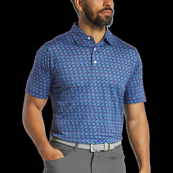 FootJoy Shirts Men Fireworks Lisle Blue FootJoy Shirts Men Fireworks Lisle Blue