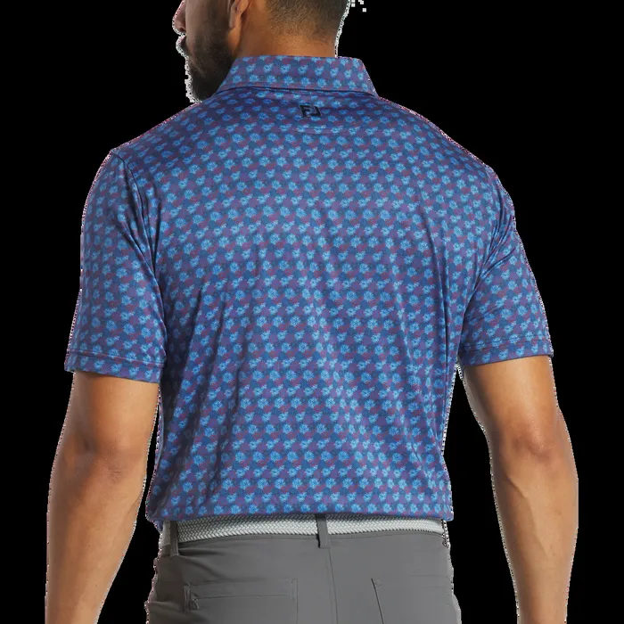 FootJoy Shirts Men Fireworks Lisle Blue FootJoy Shirts Men Fireworks Lisle Blue