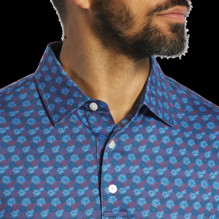 FootJoy Shirts Men Fireworks Lisle Blue FootJoy Shirts Men Fireworks Lisle Blue