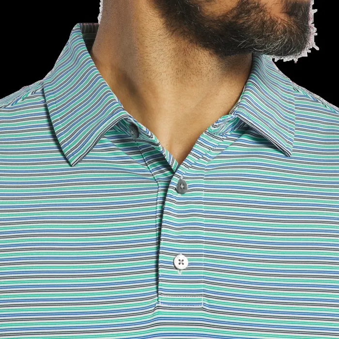 FootJoy Shirts Men Multi Pinstripe Lisle White Navy Blue Emerald FootJoy Shirts Men Multi Pinstripe Lisle White Navy Blue Emerald