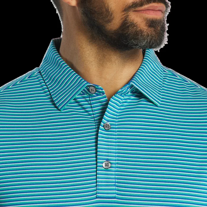 FootJoy Shirts Men Regent Stripe Pique Blue Emerald White FootJoy Shirts Men Regent Stripe Pique Blue Emerald White