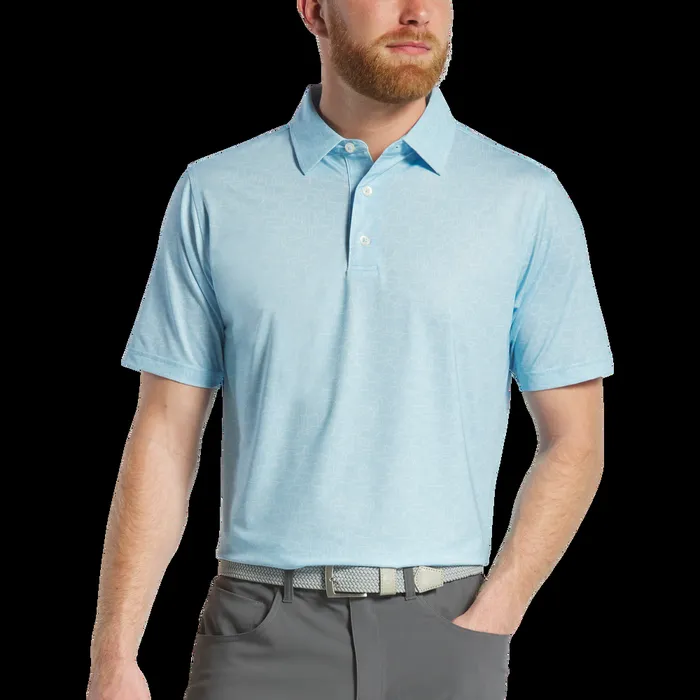 FootJoy Shirts Men Scottish Town Lisle Lake Blue White FootJoy Shirts Men Scottish Town Lisle Lake Blue White