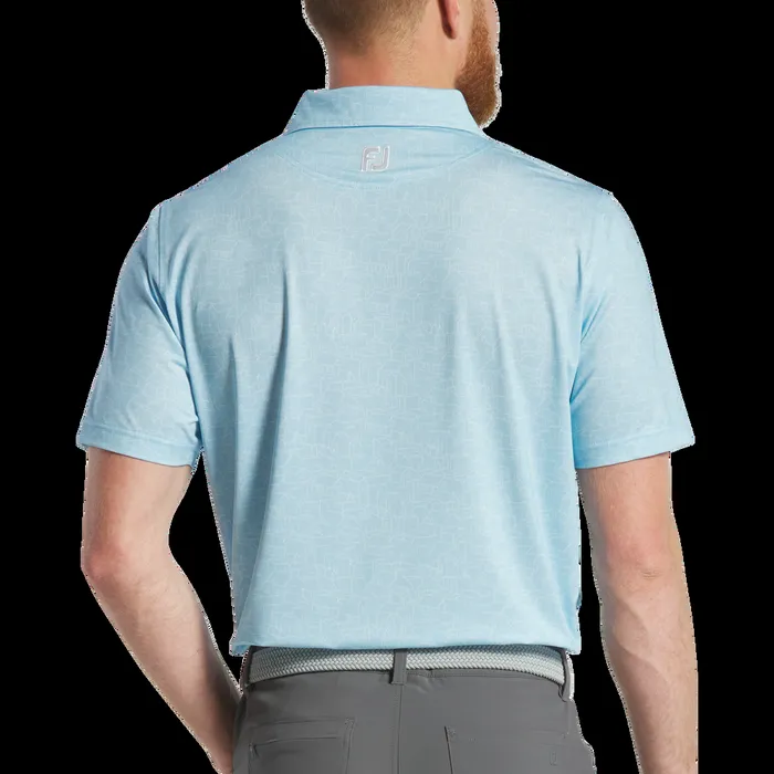 FootJoy Shirts Men Scottish Town Lisle Lake Blue White FootJoy Shirts Men Scottish Town Lisle Lake Blue White