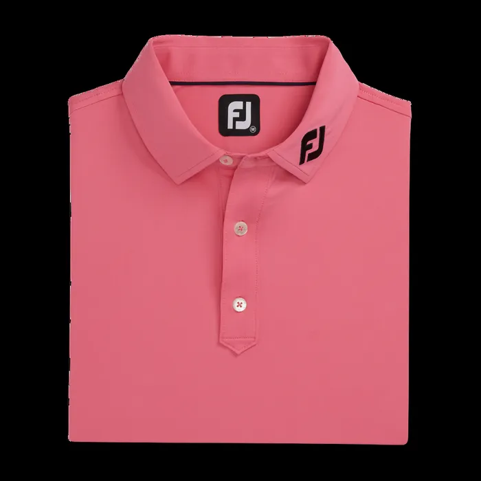 FootJoy Shirts Men Solid Lisle 8211 FJ Tour Collar Watermelon