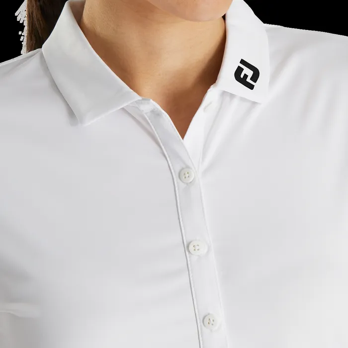 FootJoy Shirts Women Solid Lisle 8211 FJ Tour Collar White FootJoy Shirts Women Solid Lisle 8211 FJ Tour Collar White