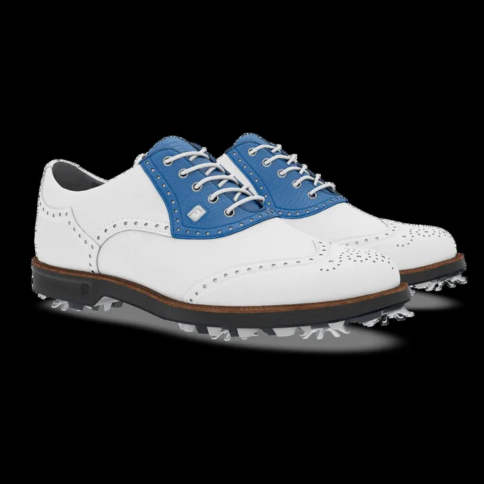FootJoy Spiked Women MyJoys Premiere Series Shield Tip White Blue Lizard Print