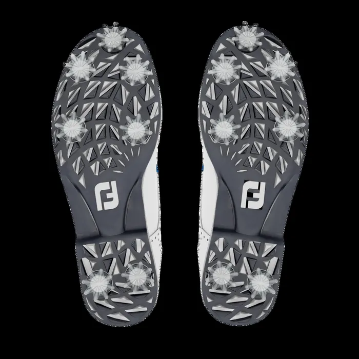 FootJoy Spiked Women MyJoys Premiere Series Shield Tip White Blue Lizard Print FootJoy Spiked Women MyJoys Premiere Series Shield Tip White Blue Lizard Print