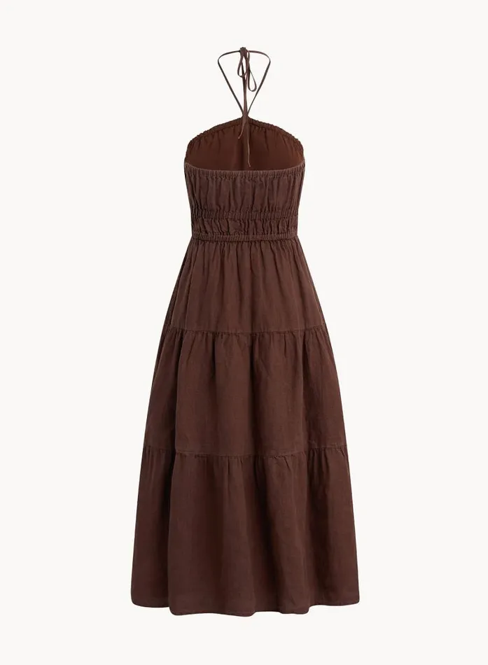 Gathered Halter Midi Dress 8211 Cocoa Cabana Women Bella Dahl Midi Dresses Gathered Halter Midi Dress 8211 Cocoa Cabana Women Bella Dahl Midi Dresses