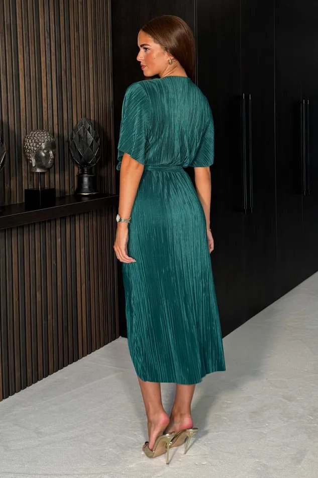 Girl In Mind Bodycon Dresses Tabby Teal Ruched Midi Dress 8211 Women